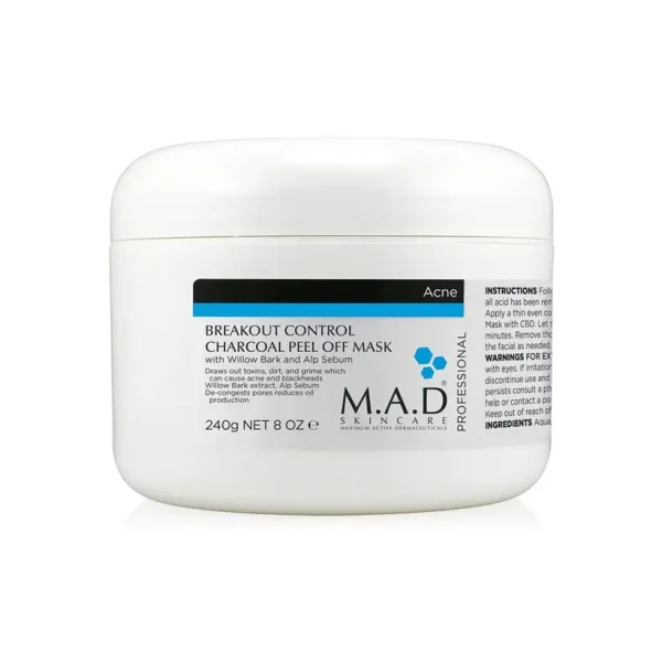 ماسک کنترل چربی و چربی زغال ام ای دی  Breakout Control Charcoal peel off mask M.A.D